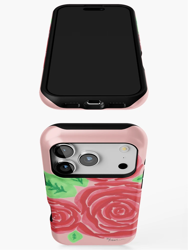 Thumbnail 3 of 4, iPhone Case, Abstract Red Roses designed and sold by PineappleMorgan.
