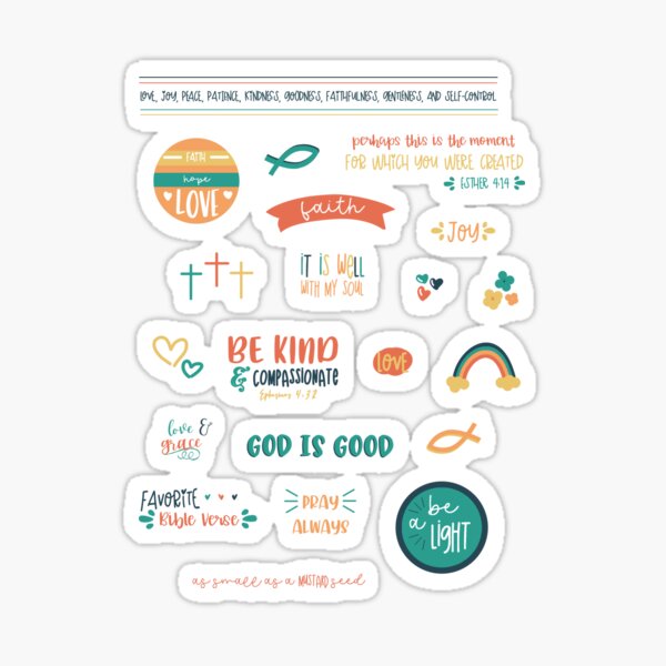 Fruit Faith Sticker Sheets, Christian Planner Stickers
