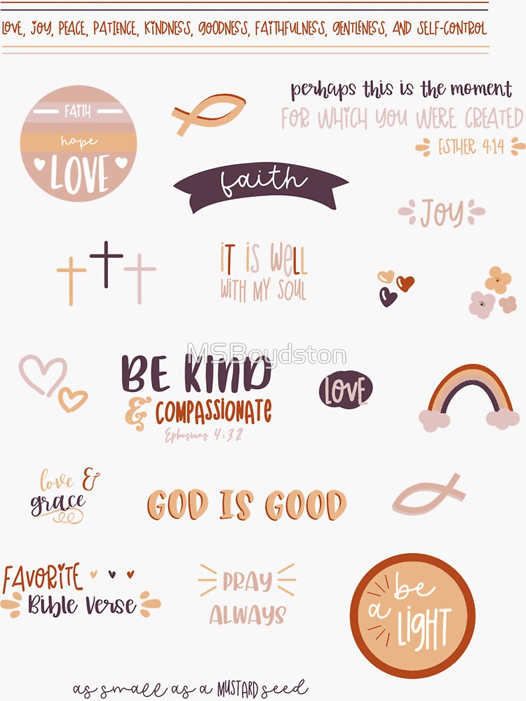 Cute Christian Bible Journaling Sticker Sheet | Sticker