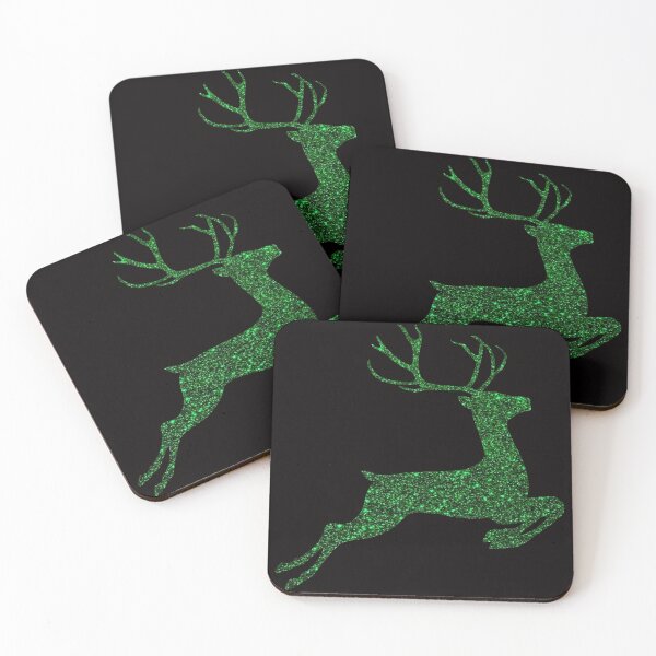 Item preview, Dark Green Faux Glitter Reindeer designed and sold by Felicity-K.