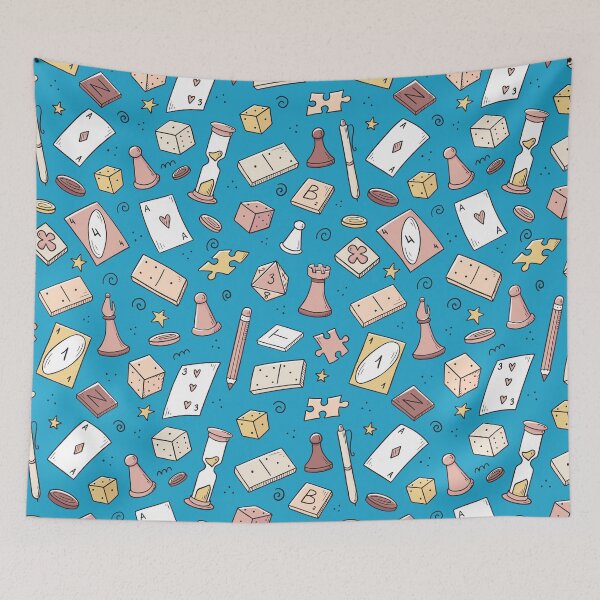Item preview, Board Game Hand Drawn Seamless Pattern designed and sold by KrisSidDesigns.