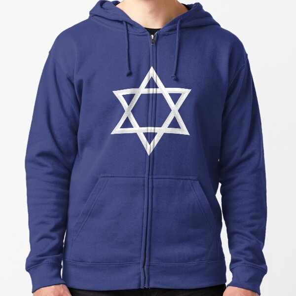 Star of David sticker Zipped Hoodie