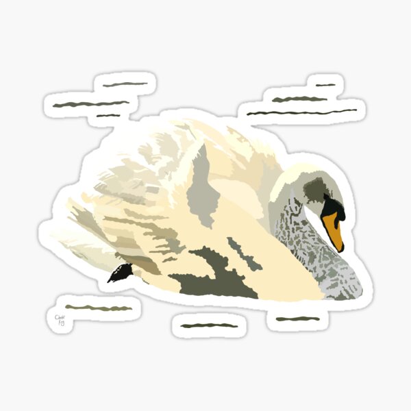 Swan Art Sticker