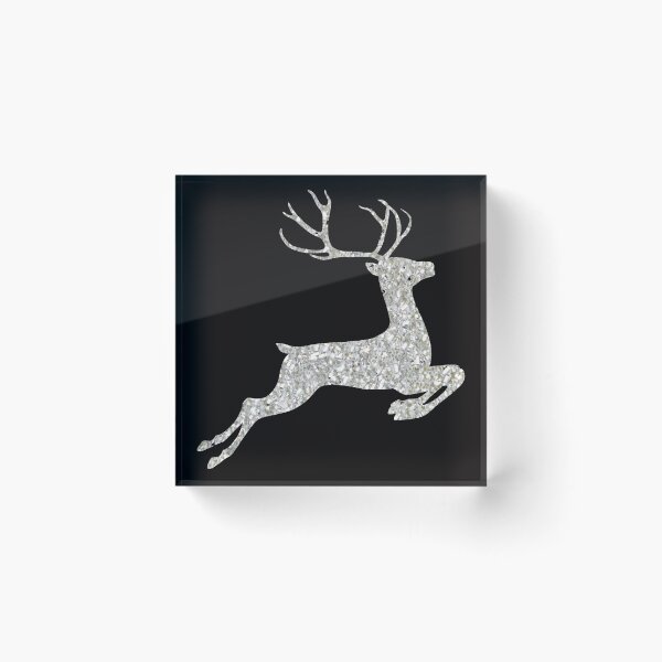Item preview, Silver Faux Glitter Christmas Reindeer designed and sold by Felicity-K.