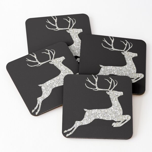Item preview, Silver Faux Glitter Christmas Reindeer designed and sold by Felicity-K.