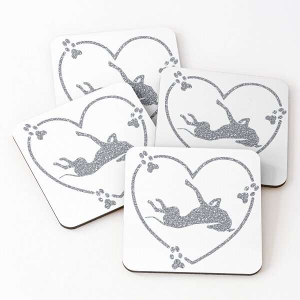 Item preview, Greyhound Roaching Heart Paw Prints Silver Glitter-look designed and sold by GreytGraphicals.