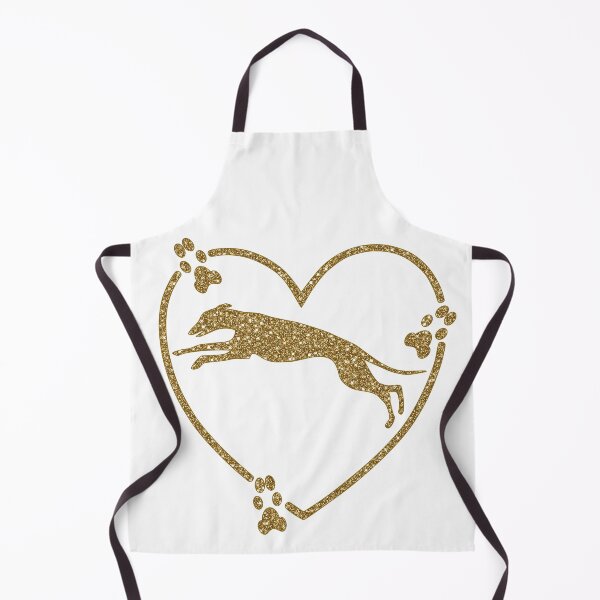 Item preview, Greyhound Running Heart Paw Prints Gold Glitter-look designed and sold by GreytGraphicals.