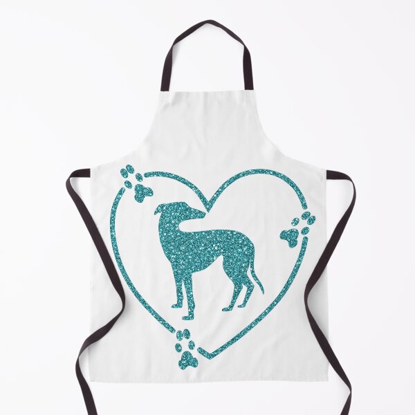 Item preview, Greyhound Heart Paw Prints Aqua Teal Glitter-look designed and sold by GreytGraphicals.