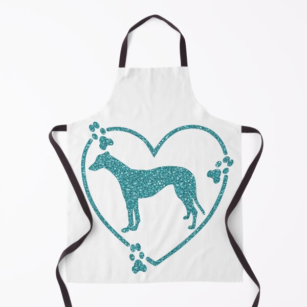 Item preview, Greyhound Standing Heart Paw Prints Teal Glitter-look designed and sold by GreytGraphicals.