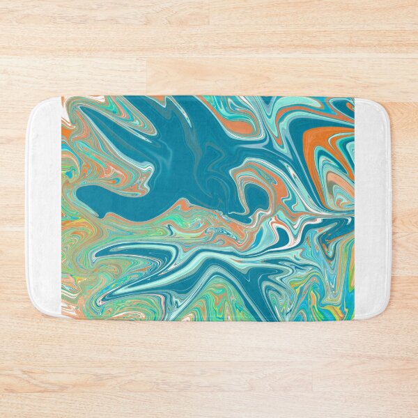 Item preview, Teal yellow orange liquid art designed and sold by headtrackerart.
