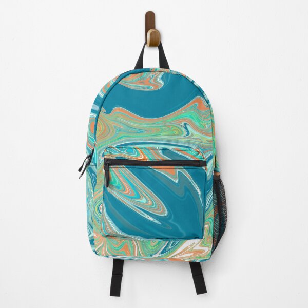 Item preview, Teal yellow orange liquid art designed and sold by headtrackerart.