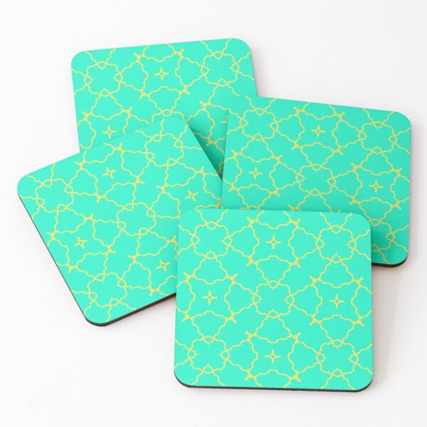 Item preview, Aqua and Gold Repeat Surface Pattern designed and sold by LaRoach Digital Arts.