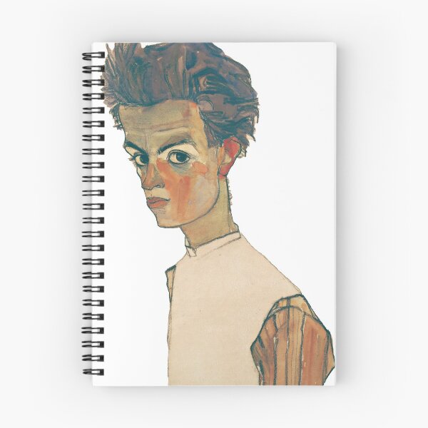 Item preview, Self-Portrait with Striped Shirt - Egon Schiele designed and sold by BildendeKunst.