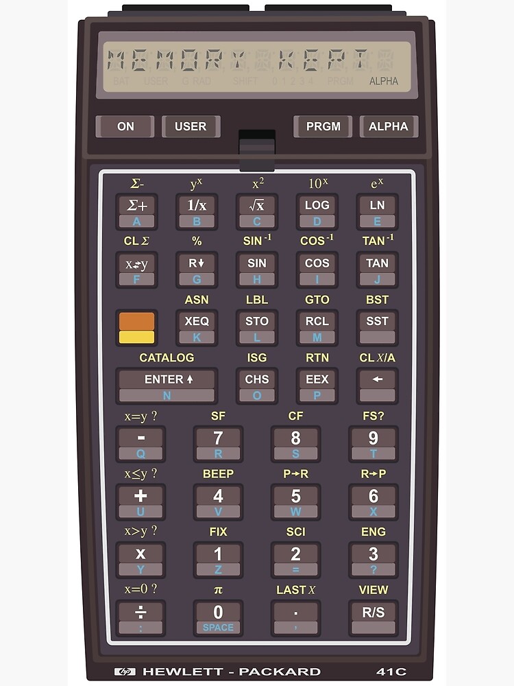 Iconic HP-41C Calculator (Memory is not lost) Poster by SuperEugen