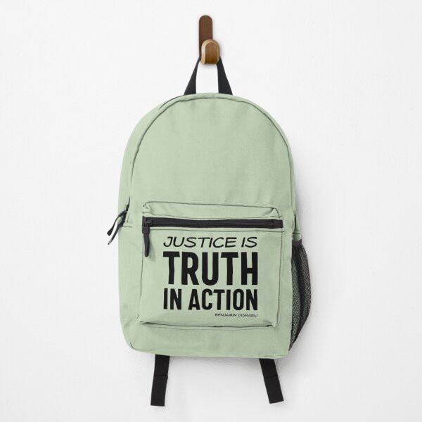 Item preview, Justice is truth in action - Benjamin Disraeli quote (black text) designed and sold by Ofeefee.
