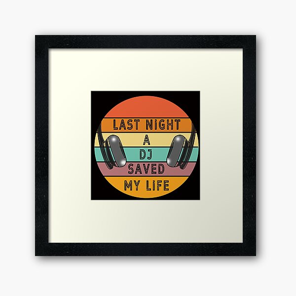 Item preview, Last Night a DJ Saved My Life in Colourful Sun with Headphones designed and sold by AHMTheBeesTees.