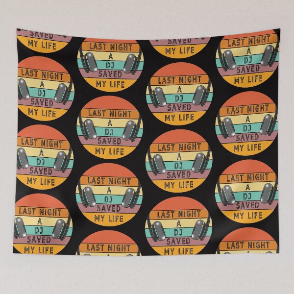Item preview, Last Night a DJ Saved My Life in Colourful Sun with Headphones designed and sold by AHMTheBeesTees.