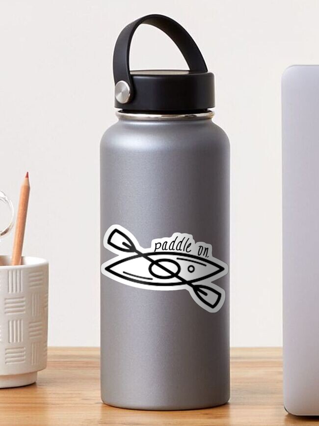 Thumbnail 1 of 3, Sticker, Kayak - Paddle On designed and sold by durkindesigns.