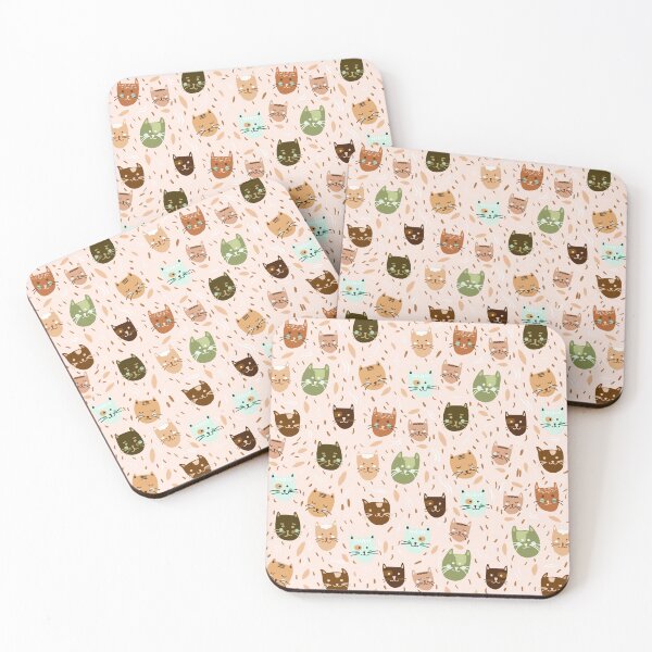 Item preview, Cats pattern retro pink designed and sold by Valeria Frustaci.