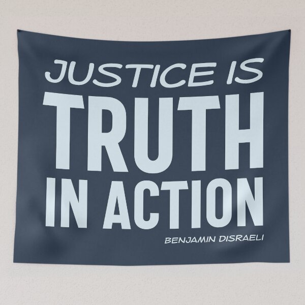 Item preview, Justice is truth in action - Benjamin Disraeli quote (shades of blue) designed and sold by Ofeefee.
