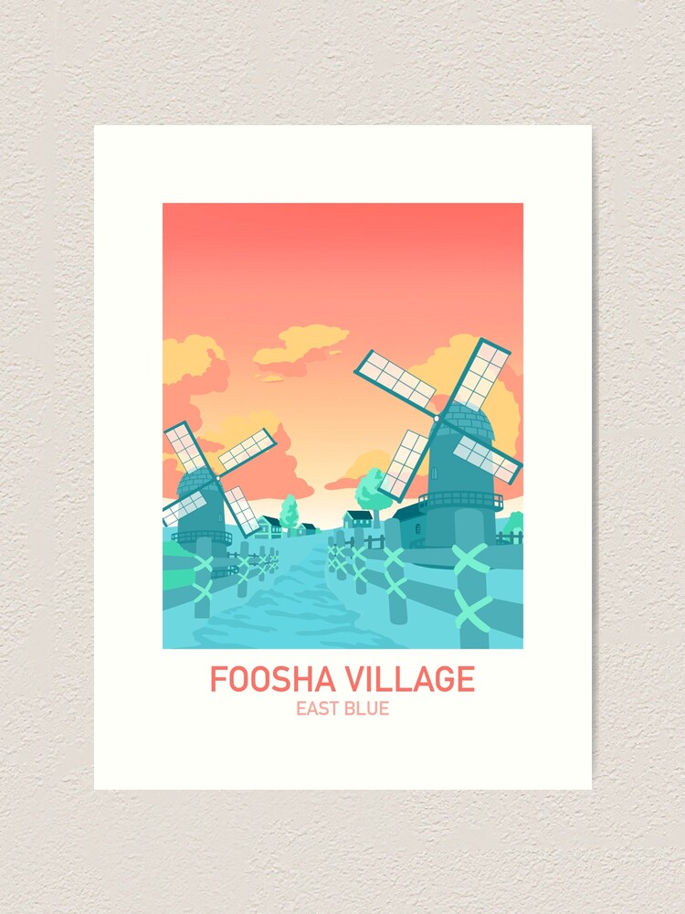 One Piece Foosha Village Dawn Island Anime Travel Poster Art Print By Animedesignx Redbubble