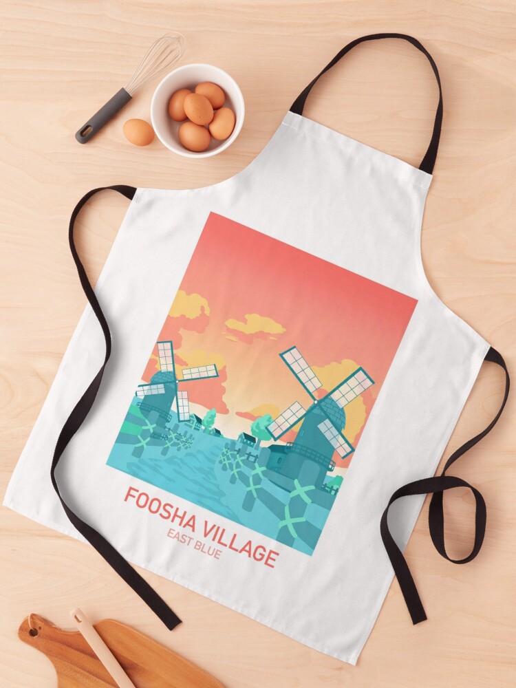 One Piece Foosha Village Dawn Island Anime Travel Poster Apron By Animedesignx Redbubble