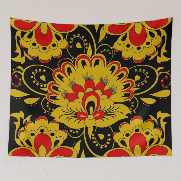 Item preview, Khokhloma flower designed and sold by BooPooBeeDooArt.