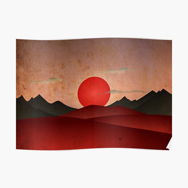 Rising Sun Over Mountain Valley Poster