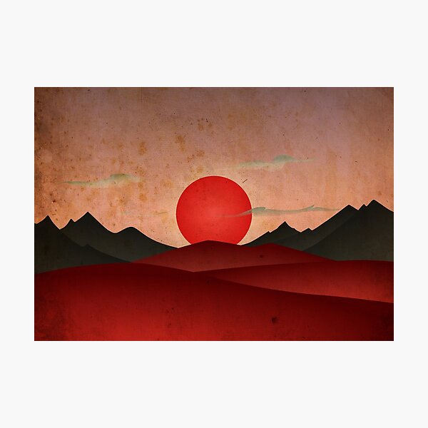 Rising Sun Over Mountain Valley Photographic Print