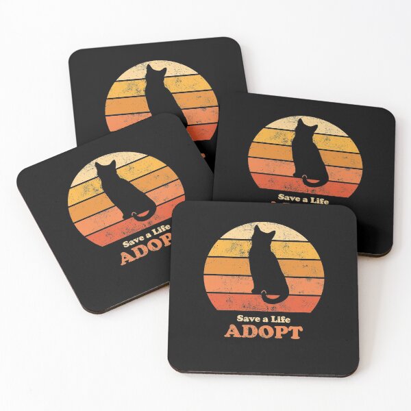 Item preview, Adopt a Cat Retro Sunset Orange designed and sold by MSwiftDesigns.
