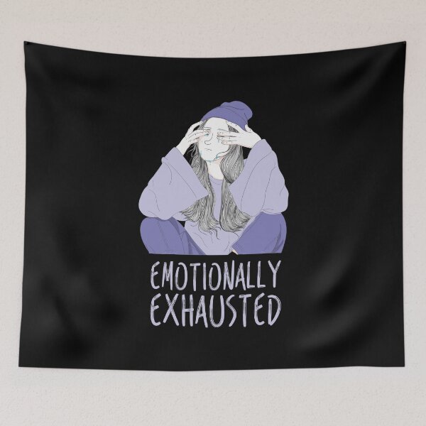 Item preview, Emotionally Exhausted Girl - Powder Blue And Purple - Depression and Anxiety designed and sold by crazycollective.