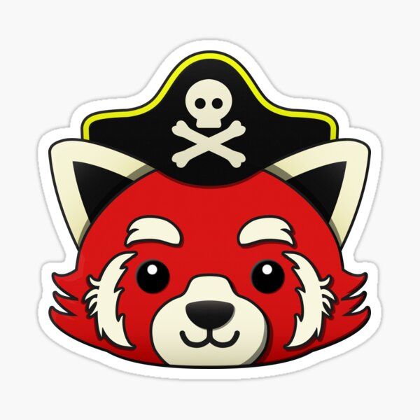Red Panda Pirate Sticker