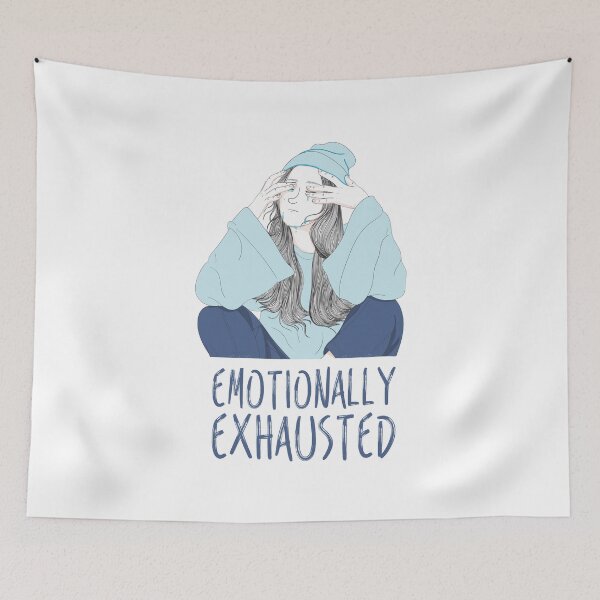 Item preview, Emotionally Tired Girl - Sky Blue On White designed and sold by crazycollective.