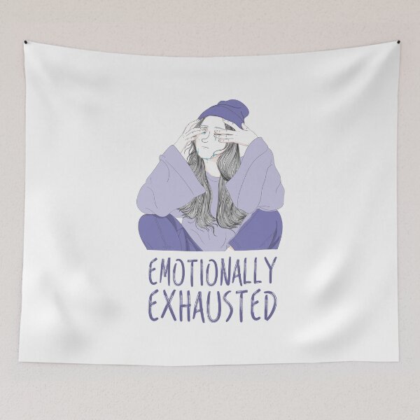 Item preview, Emotionally Exhausted Girl - Powder Blue On White designed and sold by crazycollective.