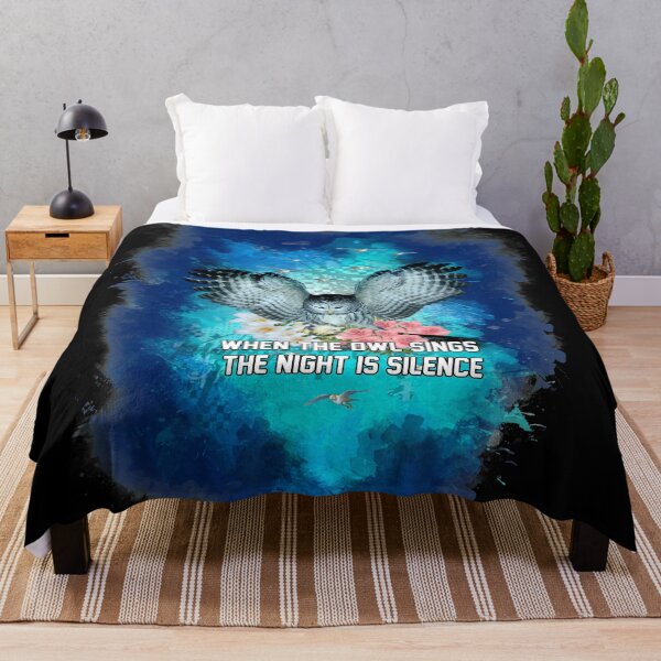 Item preview, Owl with quote when the owl sings the night is silence designed and sold by koalas1414.