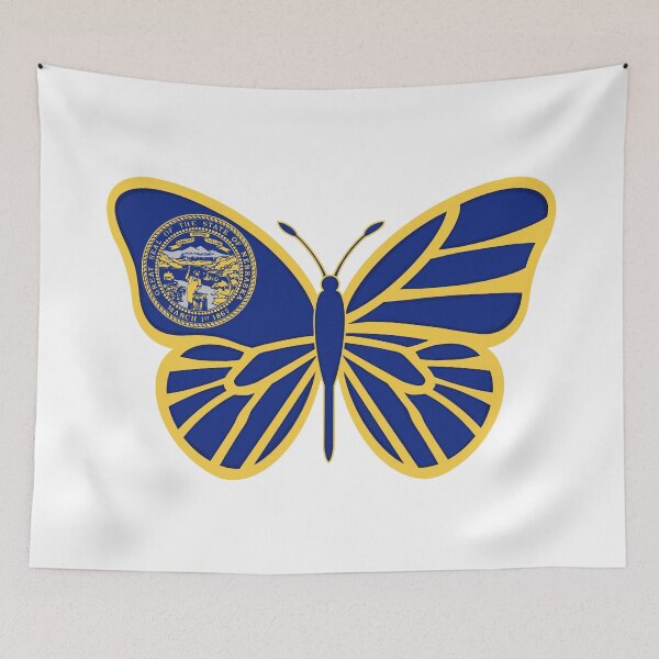 Item preview, State of Nebraska Flag Butterfly designed and sold by Gsallicat.