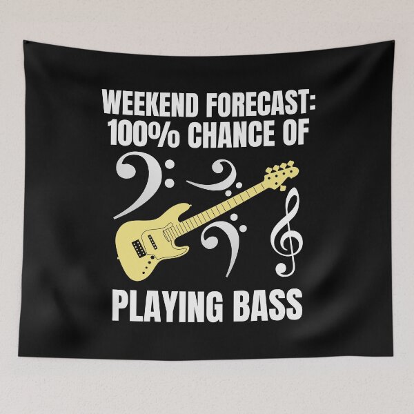 Item preview, Weekend Forecast Bass Player Themed T Shirt Merch designed and sold by PRINTS2HOT.
