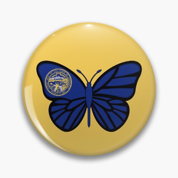 Item preview, State of Nebraska Flag Butterfly 2 designed and sold by Gsallicat.