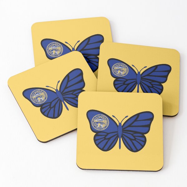 Item preview, State of Nebraska Flag Butterfly 2 designed and sold by Gsallicat.