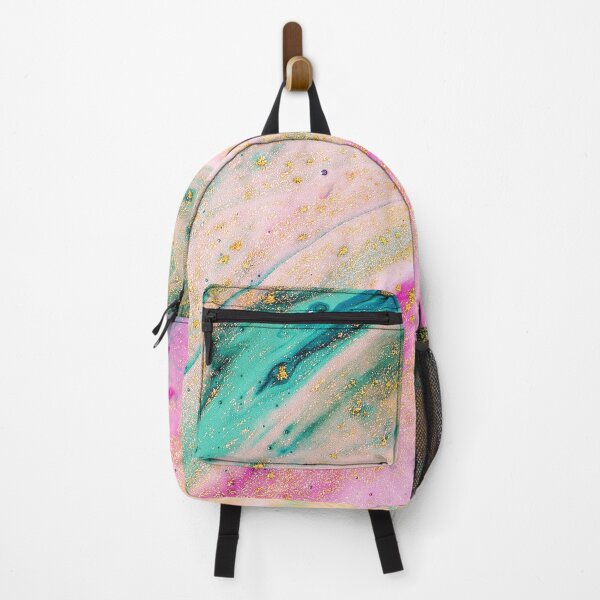 Item preview, Marbled Art Pattern in Beautiful Teal Gold Pink Colors designed and sold by ArtBIU.