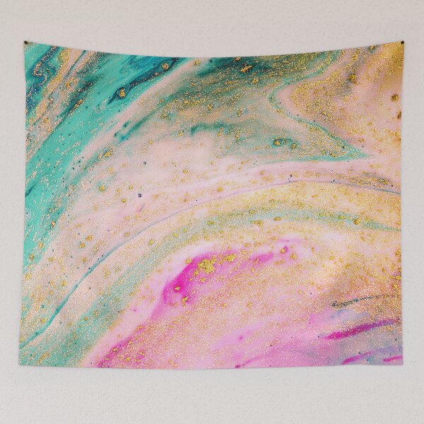 Item preview, Marbled Art Pattern in Beautiful Teal Gold Pink Colors  designed and sold by ArtBIU.