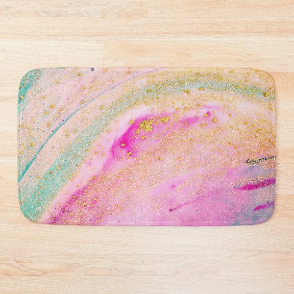 Item preview, Marbled Art Pattern in Beautiful Teal Gold Pink Colors  designed and sold by ArtBIU.