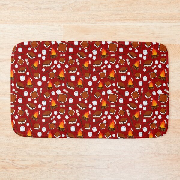 Item preview, Smores Campfire Toasted Marshmallows on Dark Fall Red designed and sold by KrisInStitches.