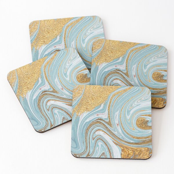 Item preview, Marbled Art Pattern in Beautiful Blue Waves Turquoise Water designed and sold by ArtBIU.