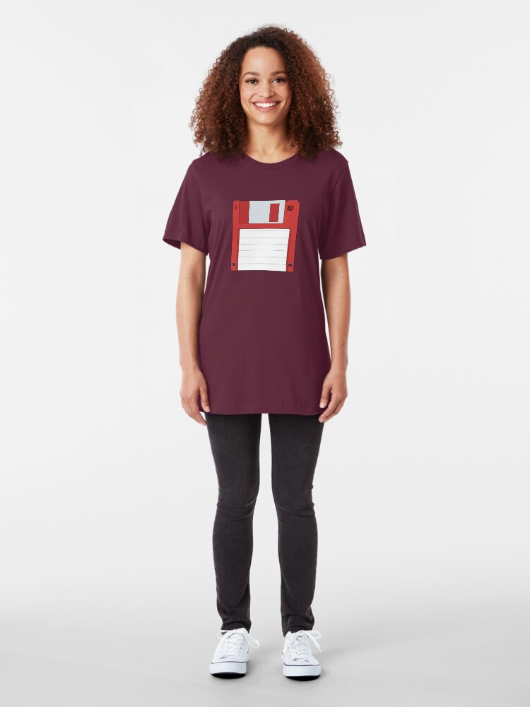 Alternate view of 3.5" HD Floppy Disc (Red) Slim Fit T-Shirt