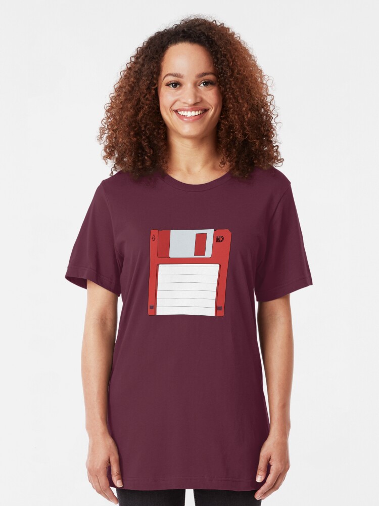 Alternate view of 3.5" HD Floppy Disc (Red) Slim Fit T-Shirt