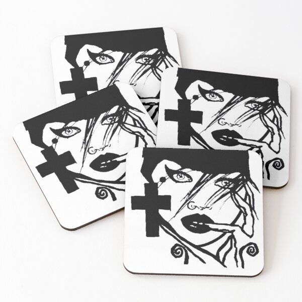 Aperçu de l'œuvre Belle fille gothique dessin noir et blanc créée et vendue par EarthArtDesigns.