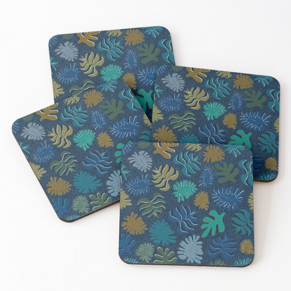 Item preview, Moody Hawaii, Quilted: Deep blues, wavy quilted water lines designed and sold by cleolovescolor.