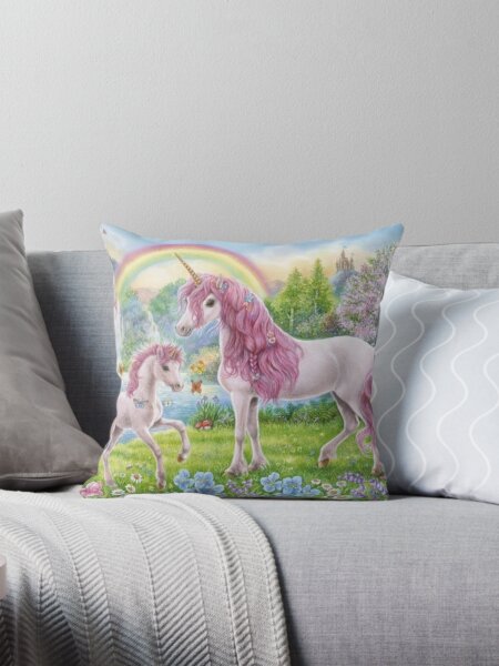 Item preview, Unicorn family in Rainbow Magical forest. designed and sold by slashrose4ever.