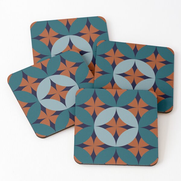 Item preview, Double Orange Peel Quilt Squares in Blues and Copper designed and sold by AlisonBradley.